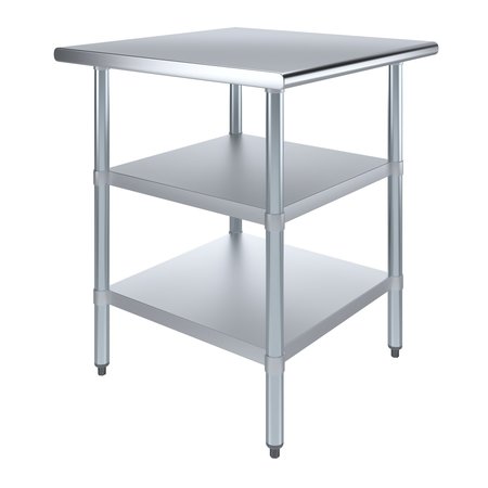 AMGOOD 30x30 Prep Table with Stainless Steel Top and 2 Shelves AMG WT-3030-2SH
